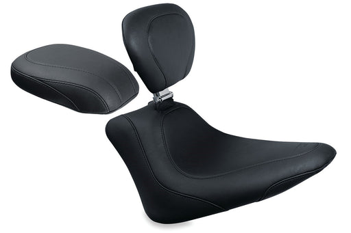 MUSTANG Wide Tripper Rear Seat - Harley-Davidson FLS Slim 2011-2017 - Black - 76761 - PartsOutlet.com.au
