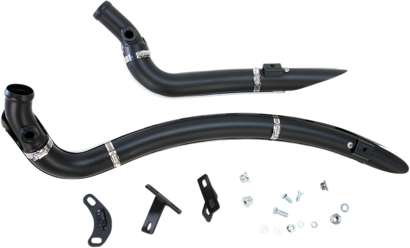 BASSANI XHAUST Sweeper Exhaust - '86-'17 Softail & Dyna - Black/Chrome 1SD2F - PartsOutlet.com.au