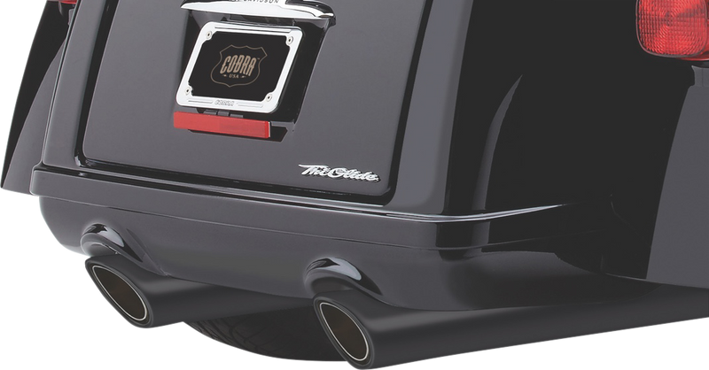 COBRA 909 Mufflers for Tri-Glide - '09-'22 FLHT Black 6303RB - PartsOutlet.com.au