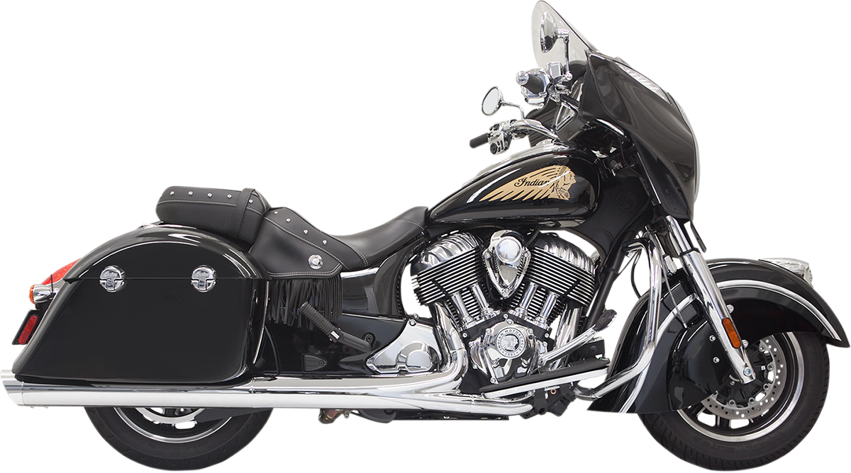 BASSANI XHAUST Slash-Cut Mufflers for Indian Challenger, Chieftan or Road Master 2014-2021 - Chrome 8C17S