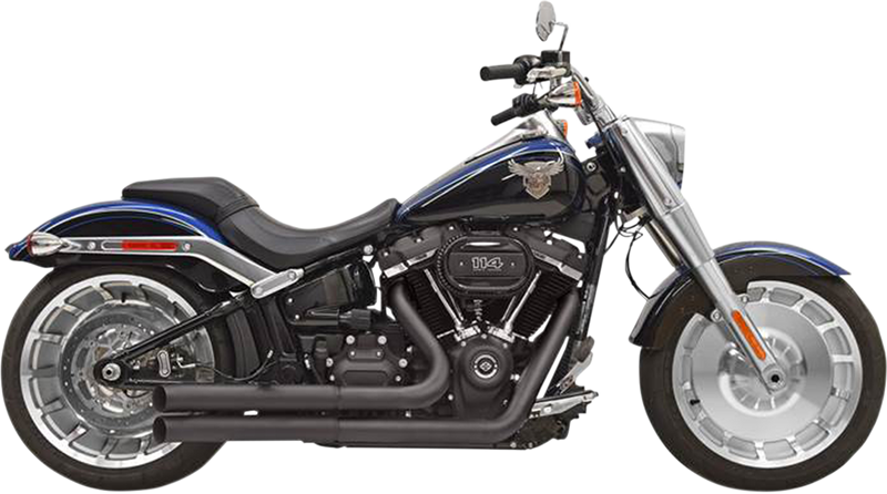 BASSANI XHAUST Pro Street Exhaust - Black - 2020 Softail Breakout, 2018-2021 Fat Boy & FXDR - 1S34DB - PartsOutlet.com.au