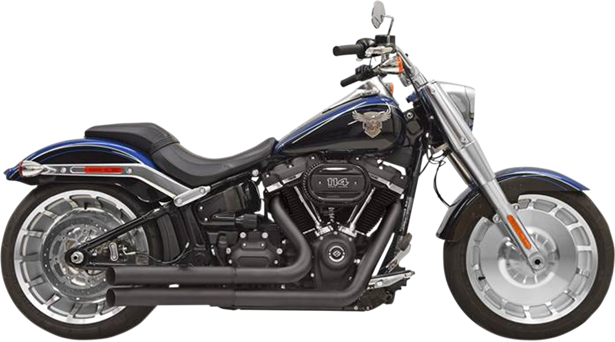 BASSANI XHAUST Pro Street Exhaust - Black - 2020 Softail Breakout, 2018-2021 Fat Boy & FXDR - 1S34DB