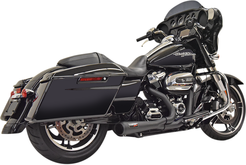 BASSANI XHAUST Short 2:1 Exhaust for M8 FL '17-'20 - Black 1F42RB - PartsOutlet.com.au