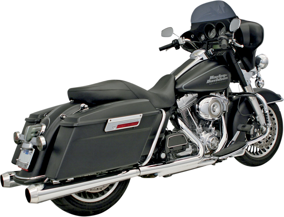 BASSANI XHAUST Megaphone Mufflers - Chr/Pol - Tapered - Performance Baffle '95-'16 FLH-517L