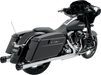 BASSANI XHAUST Megaphone Mufflers - Chr/Pol - Tapered - Performance Baffle '95-'16 FLH-517L - PartsOutlet.com.au