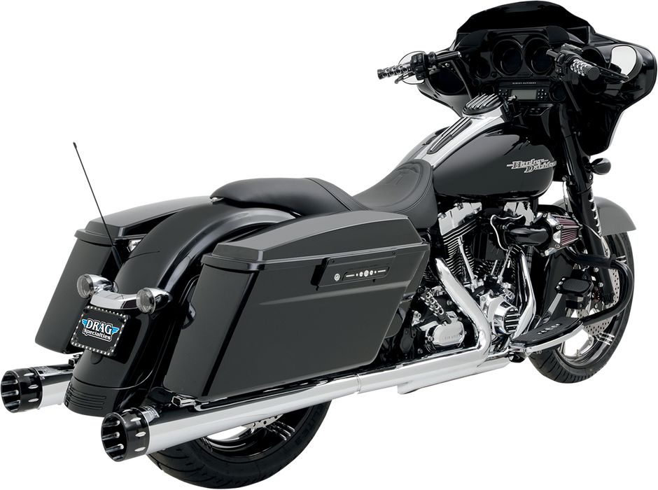 BASSANI XHAUST Megaphone Mufflers - Chr/Pol - Tapered - Performance Baffle '95-'16 FLH-517L - PartsOutlet.com.au