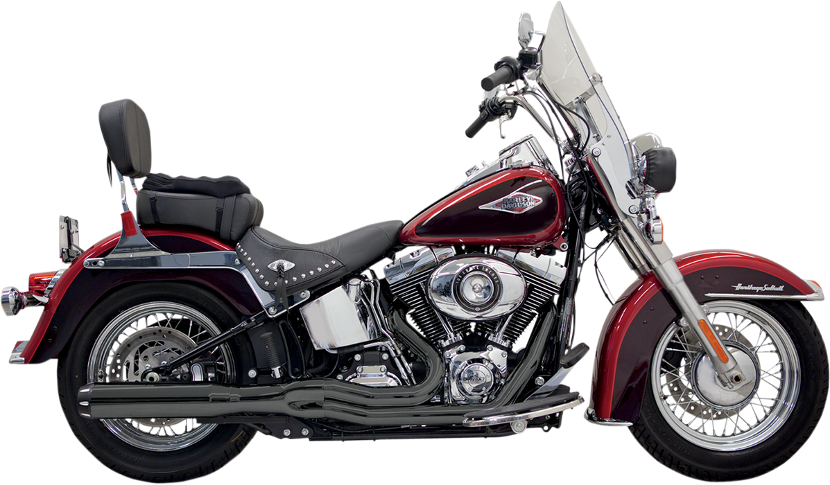 BASSANI XHAUST Road Rage II B1 Power 2:1 Exhaust - Softail '86-'17 - Black 1S18RB - PartsOutlet.com.au