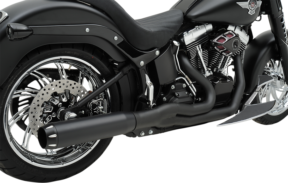 BASSANI XHAUST Road Rage II B1 Power 2:1 Exhaust - Softail '86-'17 - Black 1S18RB - PartsOutlet.com.au