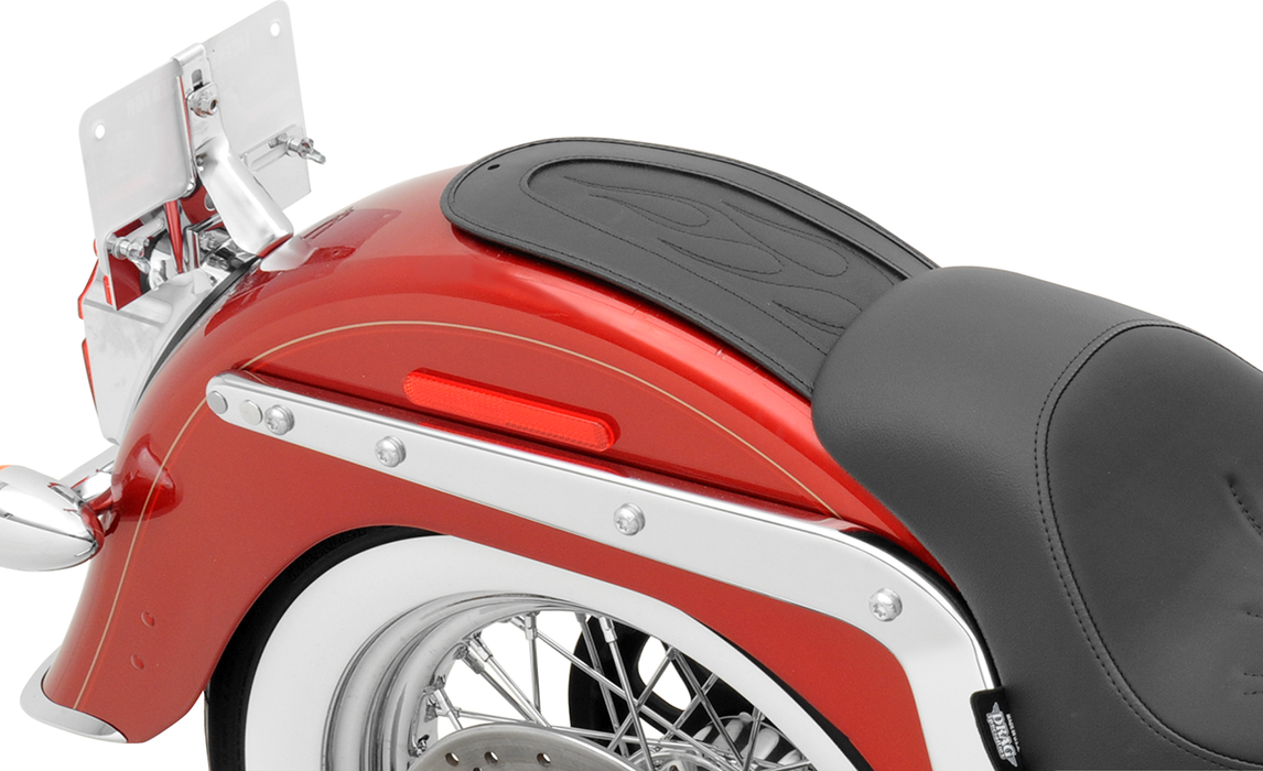 DRAG SPECIALTIES Fender Skin - Flame Stitched Automotive-Grade Vinyl Center - Harley-Davidson 1984-2005 - 15" 1405-0152