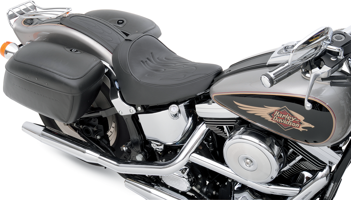 DRAG SPECIALTIES Fender Skin - Flame Stitched Automotive-Grade Vinyl Center - Harley-Davidson 1984-2005 - 15" 1405-0152