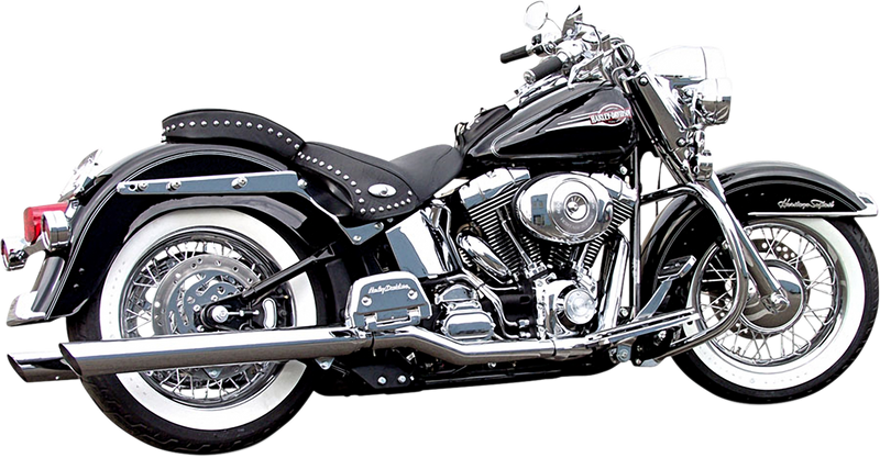 BASSANI XHAUST True Dual Slip-On Slash Cut Mufflers - Chrome - Harley-Davidson 1989-2017 - 31117B - PartsOutlet.com.au