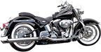 BASSANI XHAUST True Dual Slip-On Slash Cut Mufflers - Chrome - Harley-Davidson 1989-2017 - 31117B - PartsOutlet.com.au