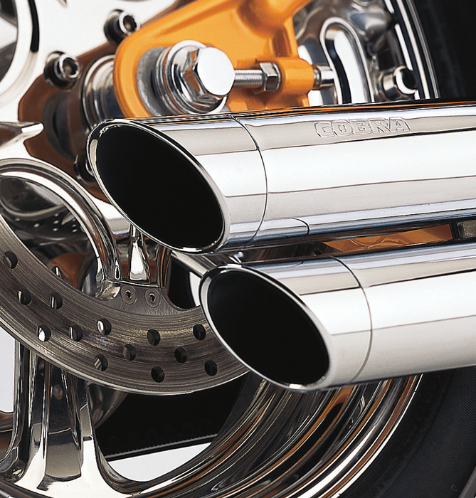 COBRA Speedster Slashdown Exhaust - Chrome - '91-'05 Dyna 6855 - PartsOutlet.com.au