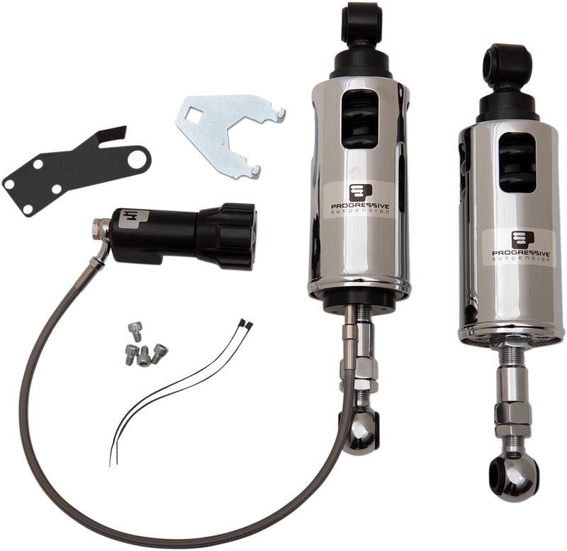 PROGRESSIVE SUSPENSION 422 Series Shocks with Rap - Chrome - Harley-Davidson Softail 1989-1999 - Heavy-Duty 422-4101C - PartsOutlet.com.au