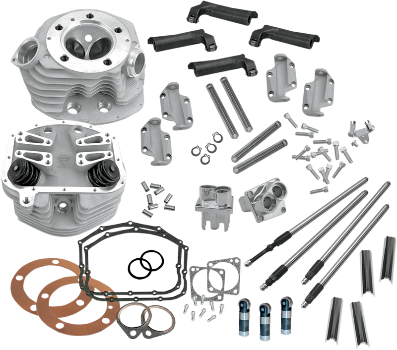 S&S CYCLE 3-5/8" Bore Single Plug Retro Cylinder Head and Valve Train Upgrade Kit for '66-'84 big twins - 106-1071