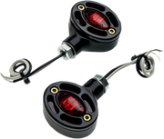 JOKER MACHINE LED Turn Signals - Black with Red LEDs 05-250-RB - PartsOutlet.com.au