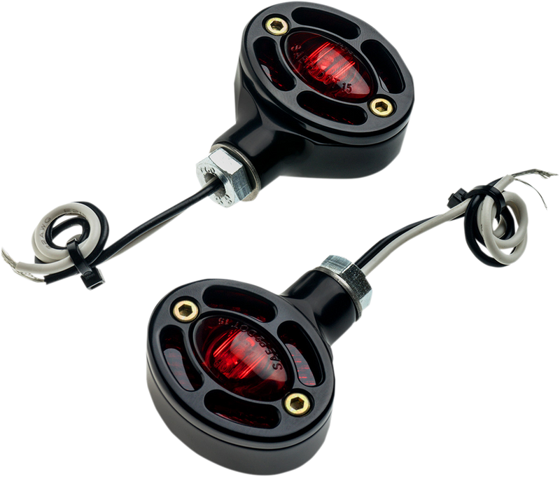JOKER MACHINE LED Turn Signals - Black with Red LEDs 05-250-RB - PartsOutlet.com.au