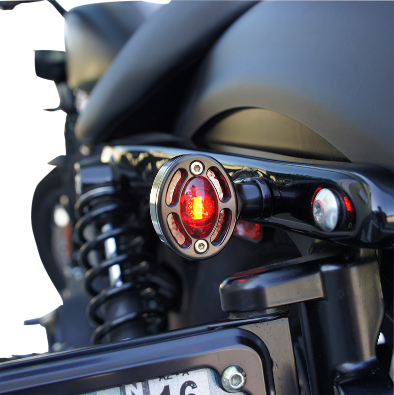 JOKER MACHINE LED Turn Signals - Black with Red LEDs 05-250-RB - PartsOutlet.com.au