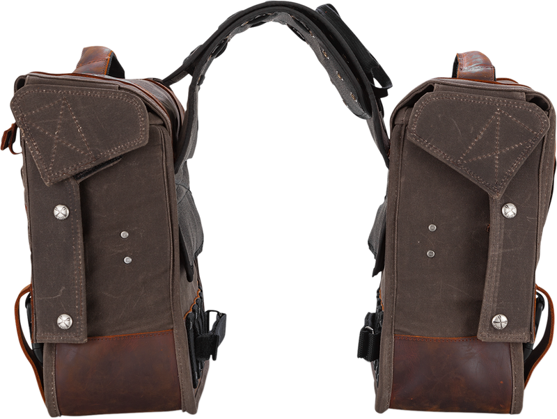BURLY BRAND Throw-Over Saddlebag - Dark Oak B15-1002D - PartsOutlet.com.au