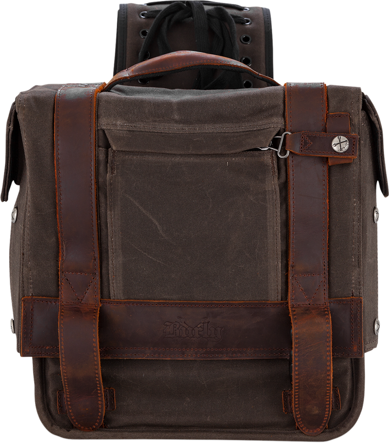 BURLY BRAND Throw-Over Saddlebag - Dark Oak B15-1002D - PartsOutlet.com.au