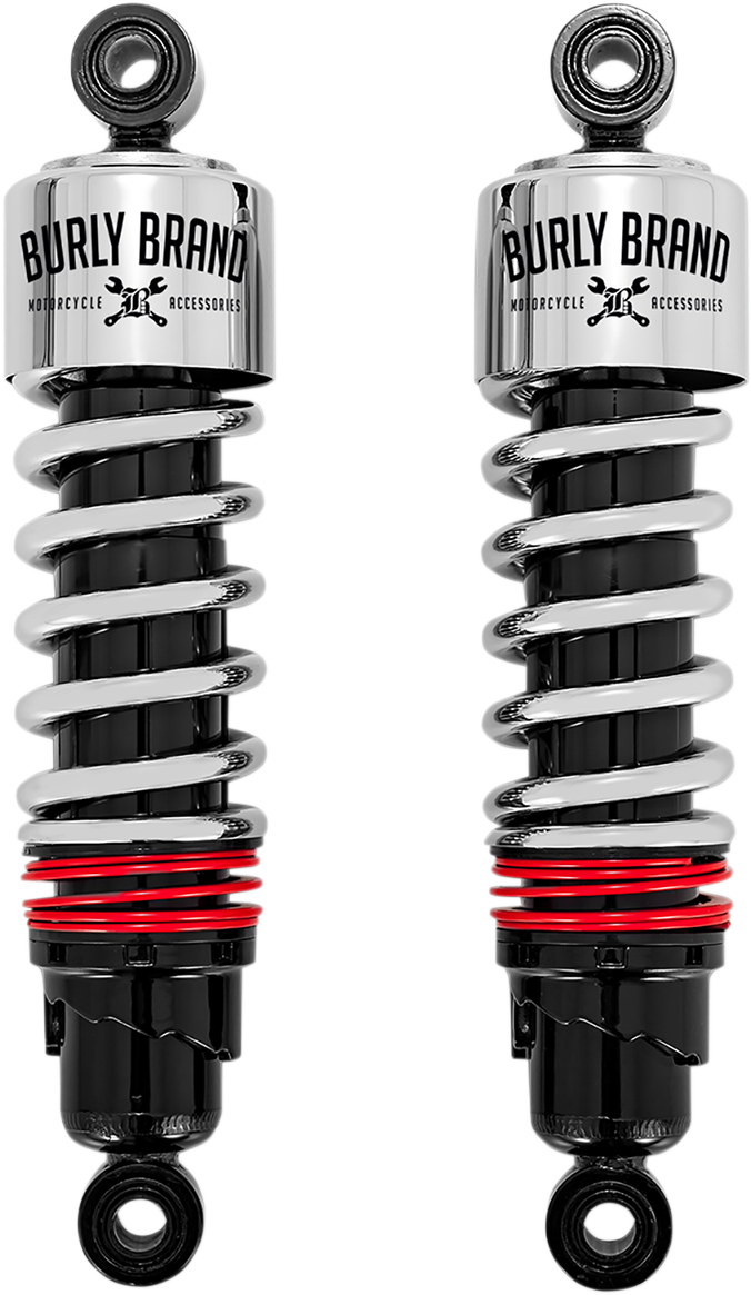 BURLY BRAND Slammer Plus Shocks - Chrome - '80-'23 FLH B28-1204 - PartsOutlet.com.au