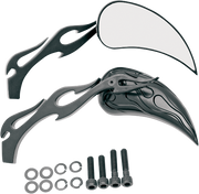 DRAG SPECIALTIES Flame Mirrors - Black 76446B - PartsOutlet.com.au