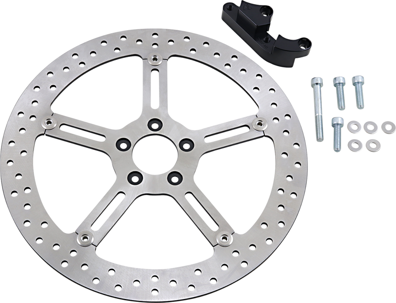 ARLEN NESS 15" BIG BRAKE ROTORS, HUB MOUNT - '00-'05 Dyna / '00-'14 SOFTAIL - RIGHT - 02-967