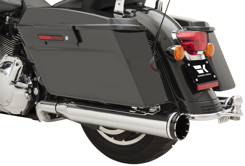 KHROME WERKS 2:2 Dominator Exhaust System - Chrome - With 4-1/2" Muffler - FL '09-'16 - 200630