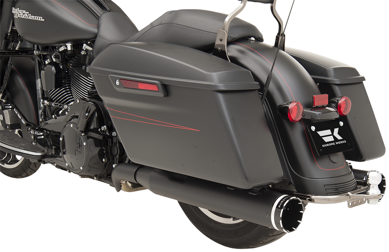 KHROME WERKS 2:2 Dominator Exhaust System - Black - With 4-1/2" Muffler - FL '09-'16 - 200830