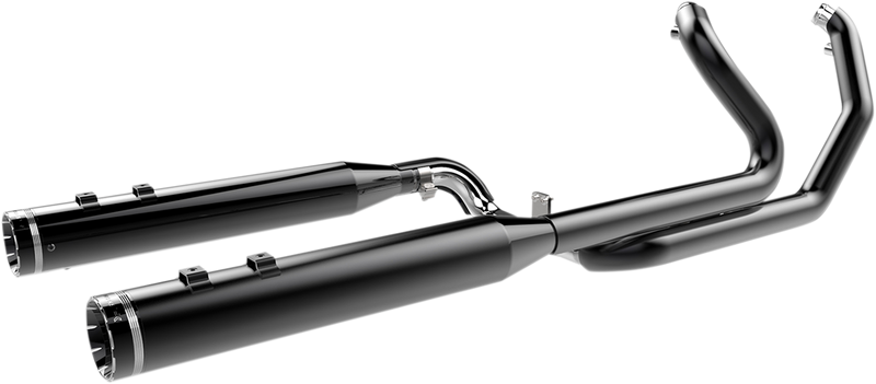 KHROME WERKS 2:2 Dominator Exhaust System - Black - With 4-1/2" Muffler - FL '09-'16 - 200830