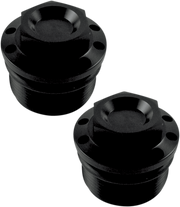 JOKER MACHINE Fork Tube Caps - Black - 39 mm - Harley-Davidson 1984-2015 - 10-310B - PartsOutlet.com.au