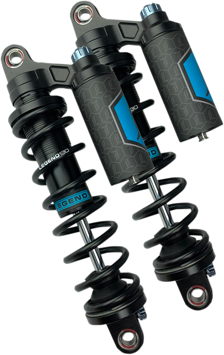 LEGEND SUSPENSION REVO ARC Piggyback Shocks - Standard - Black - 14" - '04+ Sportster - 1310-1896