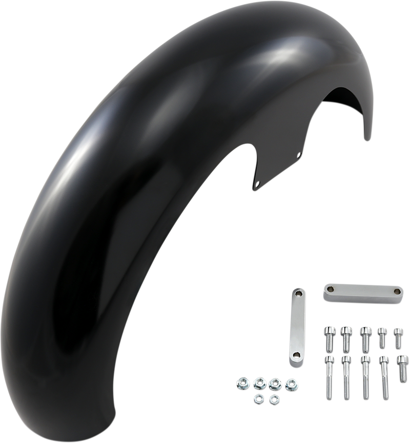 KLOCK WERKS Wrapper Front Fender - Black - Steel - 21" - Indian '14-'25 - KWF-04-0469