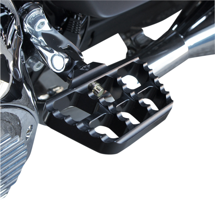 JOKER MACHINE Mini Serrated Floorboard - HD Male Mount - Black - Harley-Davidson 2008-2019 - 08-644-1B