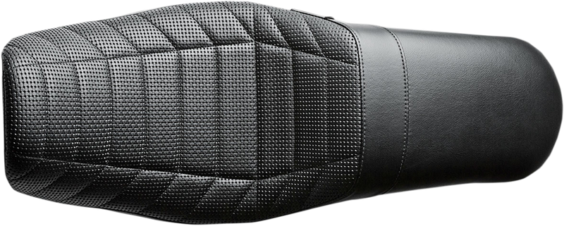 LE PERA Daytona Sport Dual Seat With Basket Weave & Flat Track Pleats. Fits Dyna 2006-2017 - LK-512TRKPT - PartsOutlet.com.au