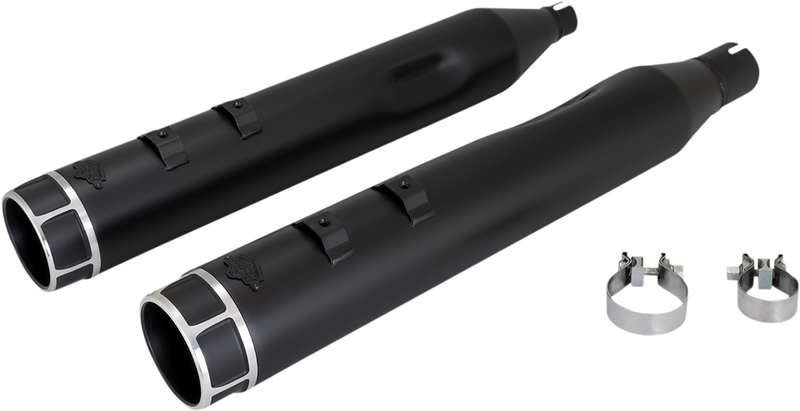 VANCE & HINES 4.5" Torquer Mufflers for FL '17-'25 - Machine Cut - 46676