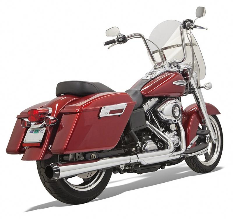 BASSANI XHAUST Slip On 4" Chrome Megaphone Muffler - '12-'16 Dyna Switchback - 1D17R