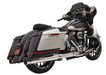 BASSANI XHAUST Slip On DNT Straight Can Mufflers for M8 CVO Bagger '17-'21 - Chrome/Black 1F73DNT5 - PartsOutlet.com.au