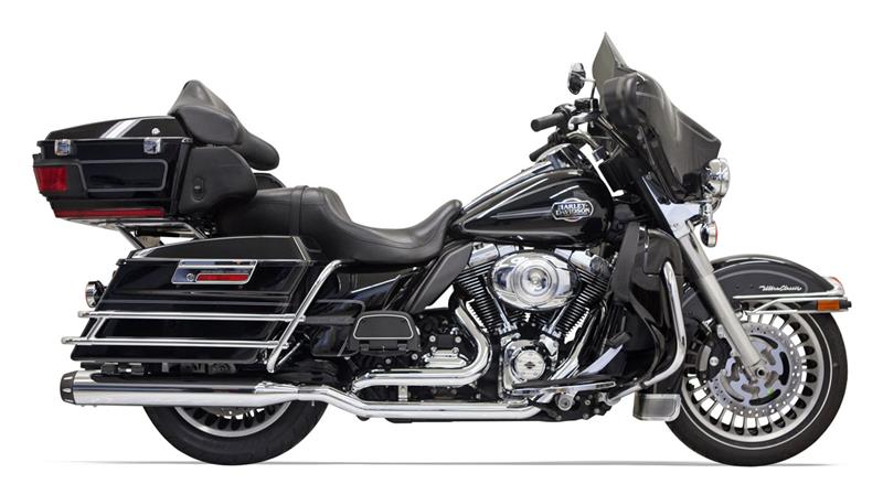 BASSANI XHAUST Stepped Down Under True Duals w/ 4" Straight Can Muffler - Chrome '09-'16 Bagger FLH - 1F76R