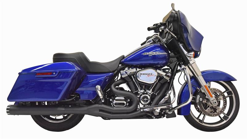BASSANI XHAUST Road Rage 2:1 High Horsepower System w/4" Straight Muffler for 2017-2024 Bagger- Black 1F78TB