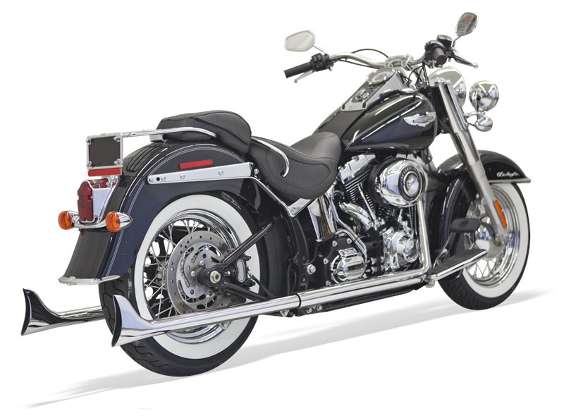 BASSANI XHAUST True Dual Fishtail Exhaust - 33" - Softail '89-'17 - No Baffles - 1S26E-33