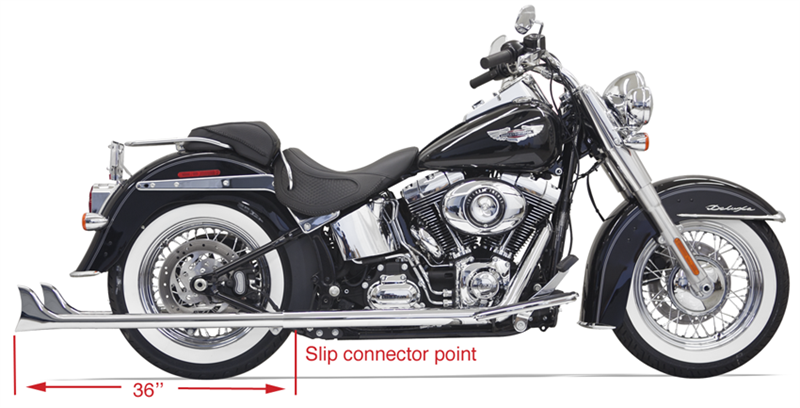 BASSANI XHAUST Bassani True Dual Fishtail Exhaust - 36" - Chrome - '89-'17 Softail- without Baffles 1S26E-36