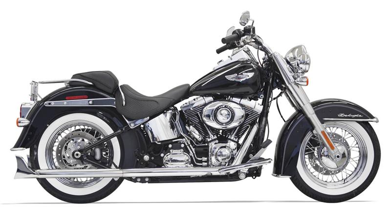 BASSANI XHAUST True Duals w/30 in. 2.25" Fishtail Mufflers with Baffles for '07-'17 Softail - 1S66E-30