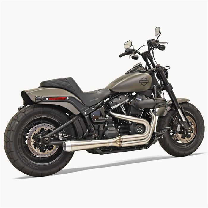 BASSANI XHAUST Road Rage 2:1 '18-'21 Softail Fatbob , Slim Exhaust - Stainless Steel 1S92SS