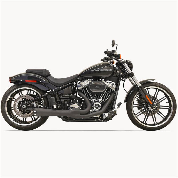 BASSANI XHAUST Road Rage 2:1 Exhaust 2018-2024 Softail Breakout, Fat Boy & FXDR - Black 1S94RB