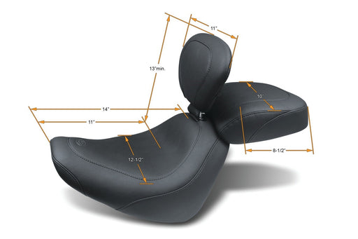 MUSTANG Wide Tripper Solo Seat - Driver Backrest -Harley-Davidson 2018+ Fat Bob - 79336 - PartsOutlet.com.au