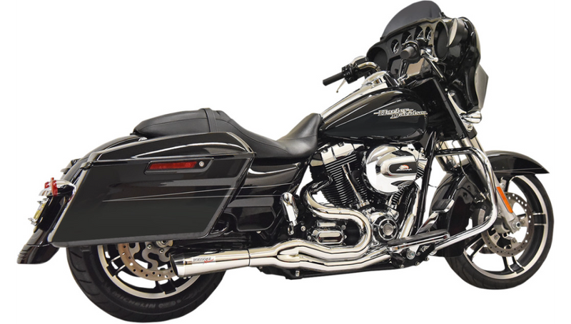 BASSANI XHAUST Road Rage II 2-Into-1 Mid-Length Exhaust System - '07-'16 Bagger - Chrome 1F62C - PartsOutlet.com.au