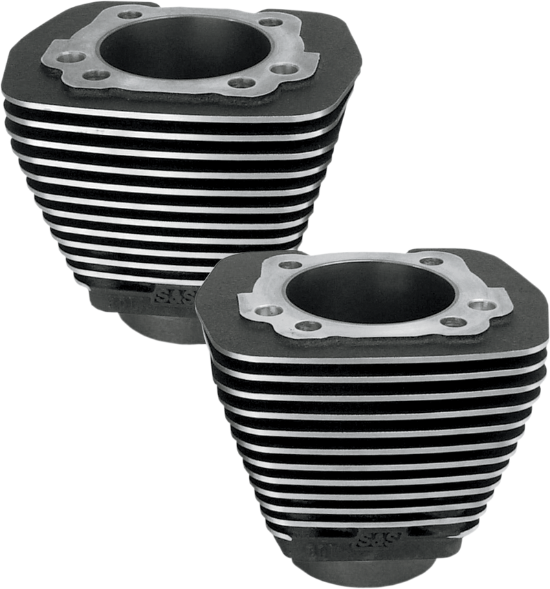 S&S CYCLE 3-1/2" Bore Cylinders for '84-'99 Big Twins with Stock, S&S® Performance, or Super Stock® Heads - Wrinkle Black - 91-7710