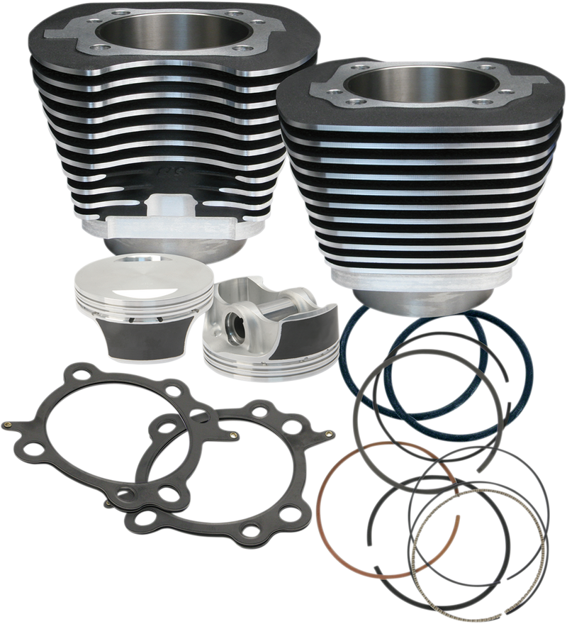 S&S CYCLE 106" Big Bore Cylinder Kit for '07-'17 HD® Big Twins (except '17 touring) - Wrinkle Black Powder Coat Finish - 910-0206