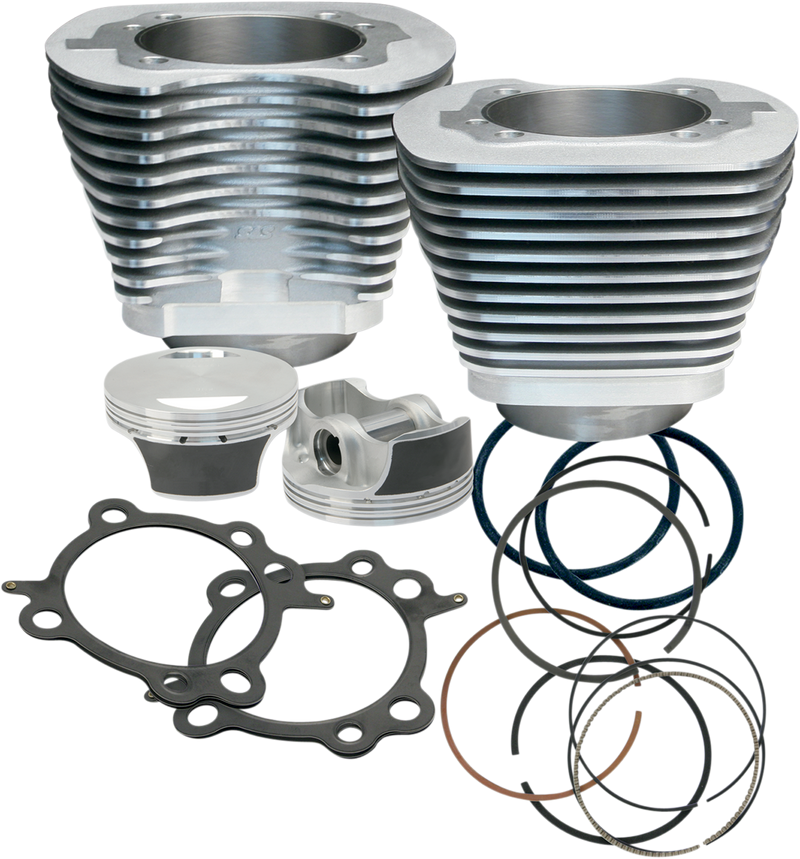 S&S CYCLE 106" Big Bore Cylinder Kit for '07-'17 HD® Big Twins (except '17 touring) - Silver Powder Coat Finish - 910-0202